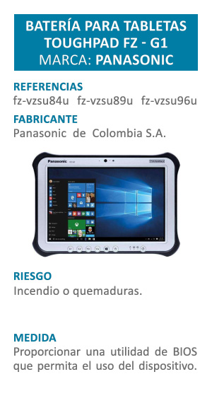 Baterías tabletas Toughpad FZ - G1