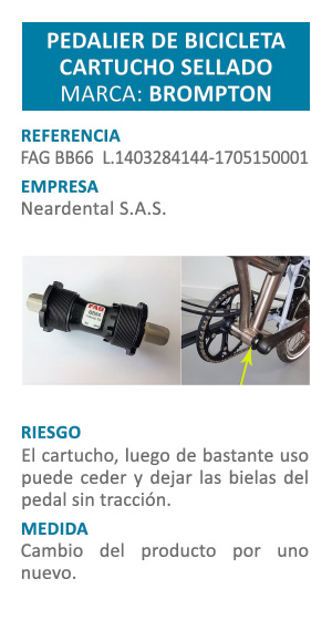 Pedalier de bicicleta cartucho sellado